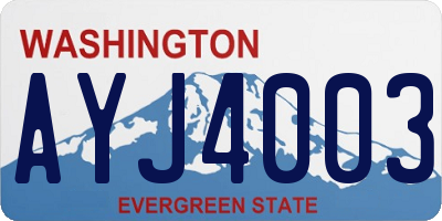 WA license plate AYJ4003
