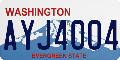WA license plate AYJ4004