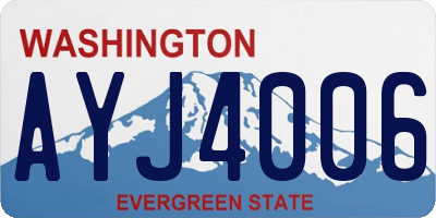 WA license plate AYJ4006
