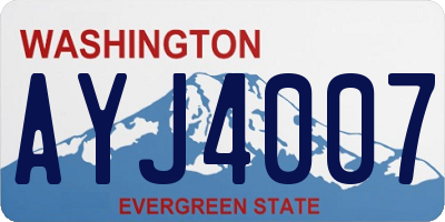 WA license plate AYJ4007