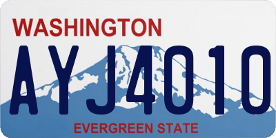 WA license plate AYJ4010