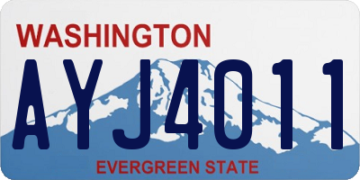 WA license plate AYJ4011