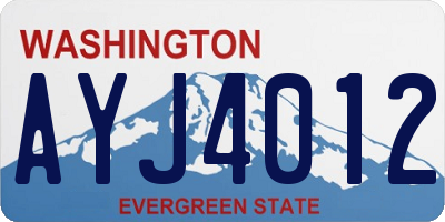 WA license plate AYJ4012