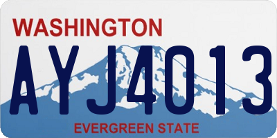 WA license plate AYJ4013