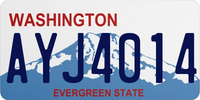 WA license plate AYJ4014