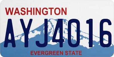 WA license plate AYJ4016