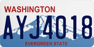 WA license plate AYJ4018