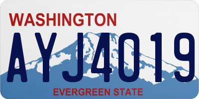 WA license plate AYJ4019