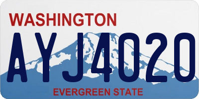 WA license plate AYJ4020