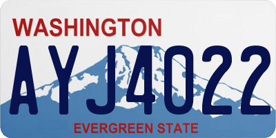 WA license plate AYJ4022