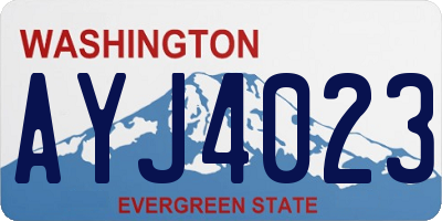 WA license plate AYJ4023