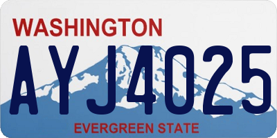 WA license plate AYJ4025