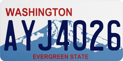 WA license plate AYJ4026