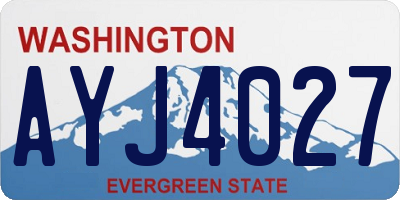 WA license plate AYJ4027