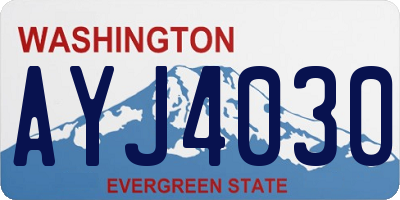 WA license plate AYJ4030