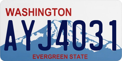 WA license plate AYJ4031