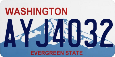 WA license plate AYJ4032