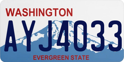 WA license plate AYJ4033