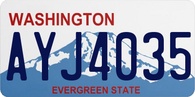 WA license plate AYJ4035