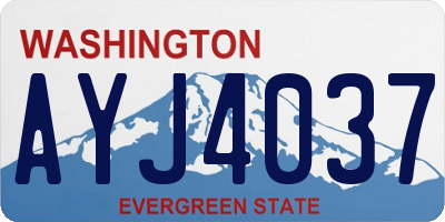 WA license plate AYJ4037