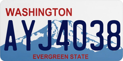 WA license plate AYJ4038