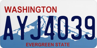 WA license plate AYJ4039