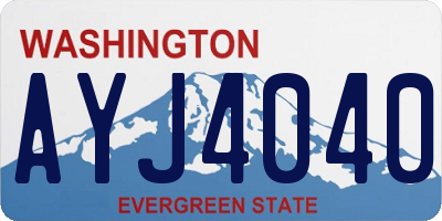 WA license plate AYJ4040
