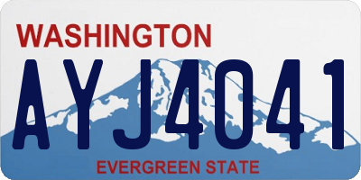 WA license plate AYJ4041