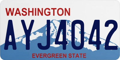 WA license plate AYJ4042