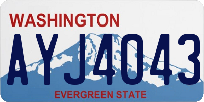 WA license plate AYJ4043