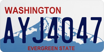 WA license plate AYJ4047