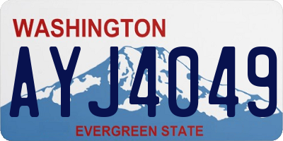 WA license plate AYJ4049