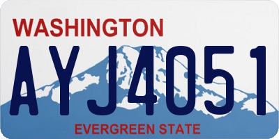 WA license plate AYJ4051