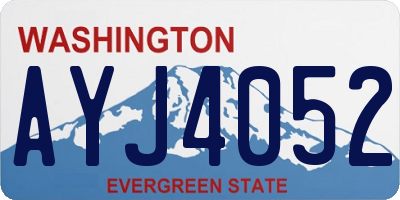WA license plate AYJ4052