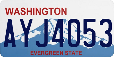 WA license plate AYJ4053