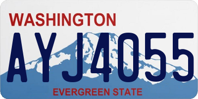 WA license plate AYJ4055