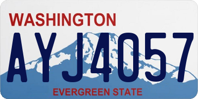 WA license plate AYJ4057
