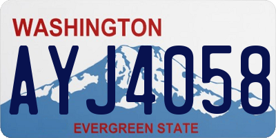 WA license plate AYJ4058