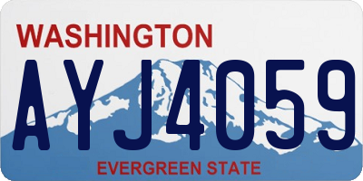WA license plate AYJ4059