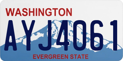WA license plate AYJ4061