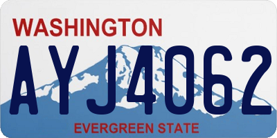 WA license plate AYJ4062