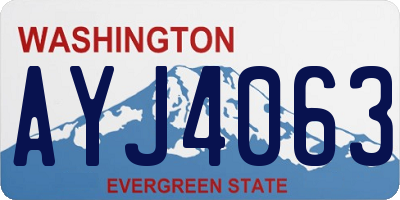WA license plate AYJ4063