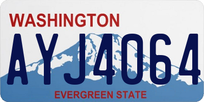 WA license plate AYJ4064