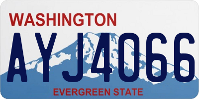 WA license plate AYJ4066