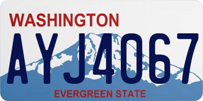 WA license plate AYJ4067