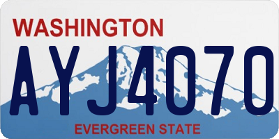 WA license plate AYJ4070