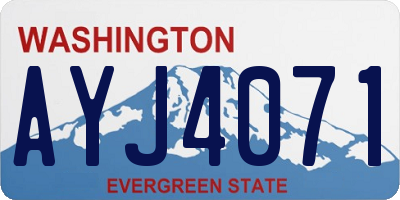 WA license plate AYJ4071