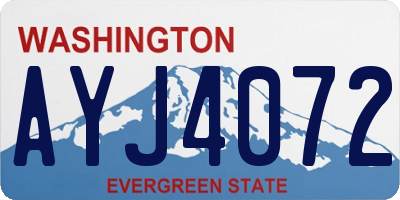 WA license plate AYJ4072