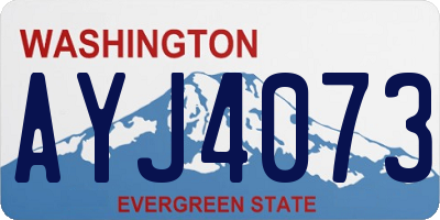 WA license plate AYJ4073
