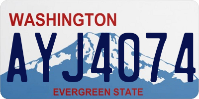 WA license plate AYJ4074